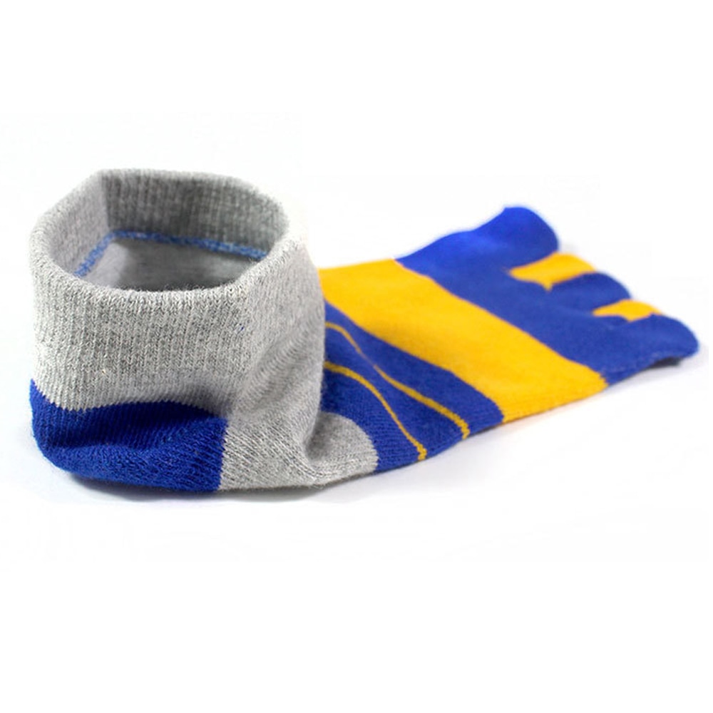 5pairs/lot Summer Men Cotton Toe Socks Striped Contrast Colorful Patchwork Mens Five Finger Socks Free Size Basket Calcetines