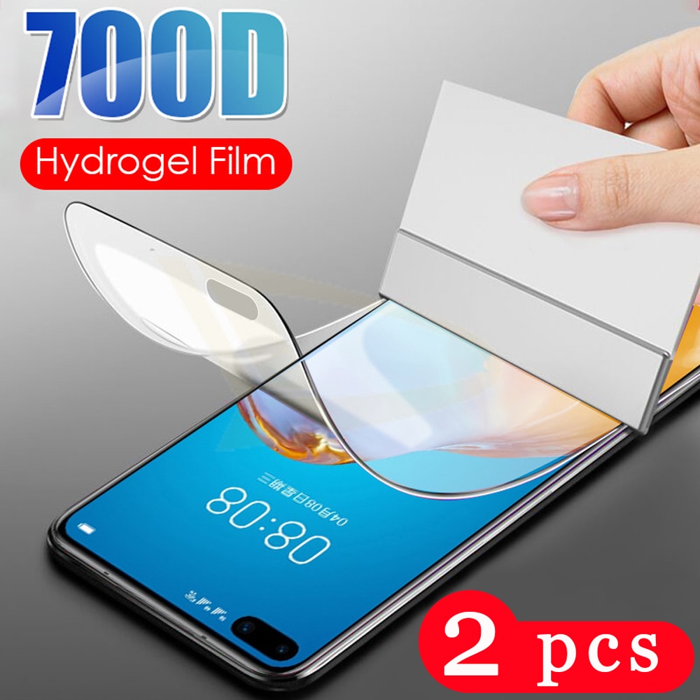 2Pcs soft full cover for huawei P40 pro plus P40 lite E hydrogel film P40 lite phone screen protector Not Glass protective film