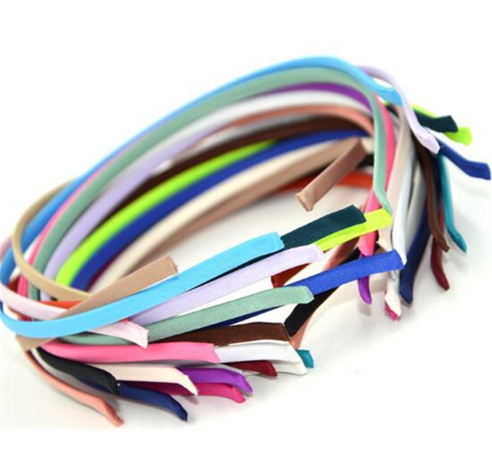 Hot 5mm Satin Covered Black Hair Accessories Women's Hairband Diy Headbands Metal Hairband Headband For Kids Headdress