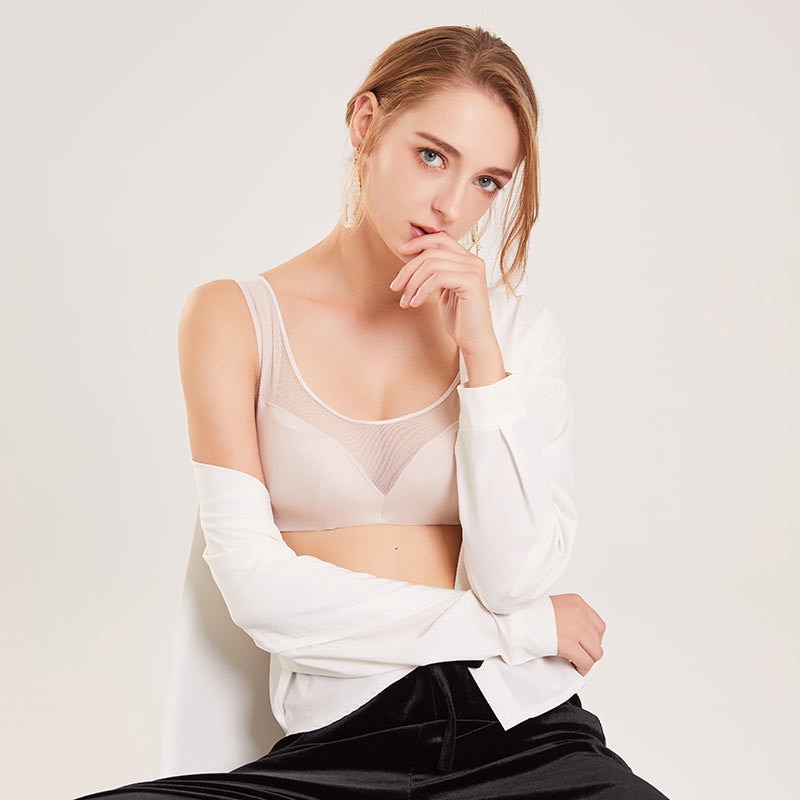 100% Silk BRA Women Gather To Lift The Chest Sexy Bra With Anti Sagging And Side Closing Adjustable Breast Closing Bra
