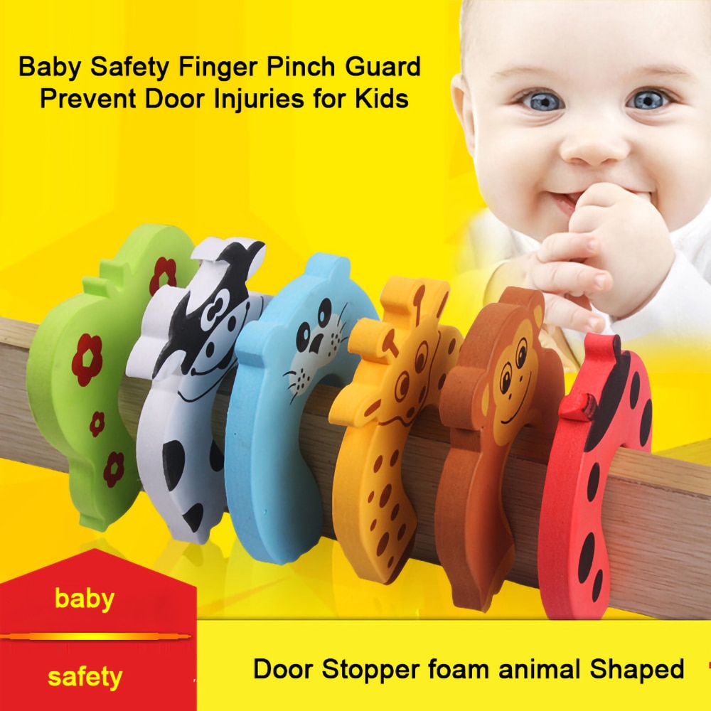 4 Piece C Shaped Foam Door Stoppers Baby Safety Finger Pinch Guard Prevent Door Injuries for Kids or Pets