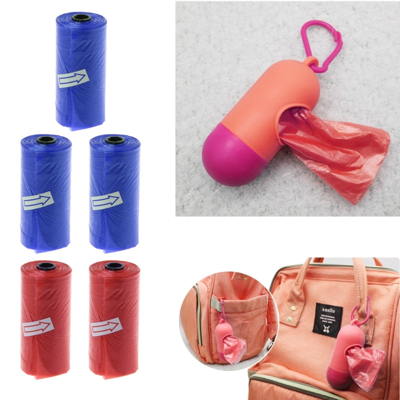 5 Roll Portable Baby Diaper Waste Bag for Baby Diaper Waste Bag Baby Strollers Organizer Baby Strollers Disposable Garbage Bags