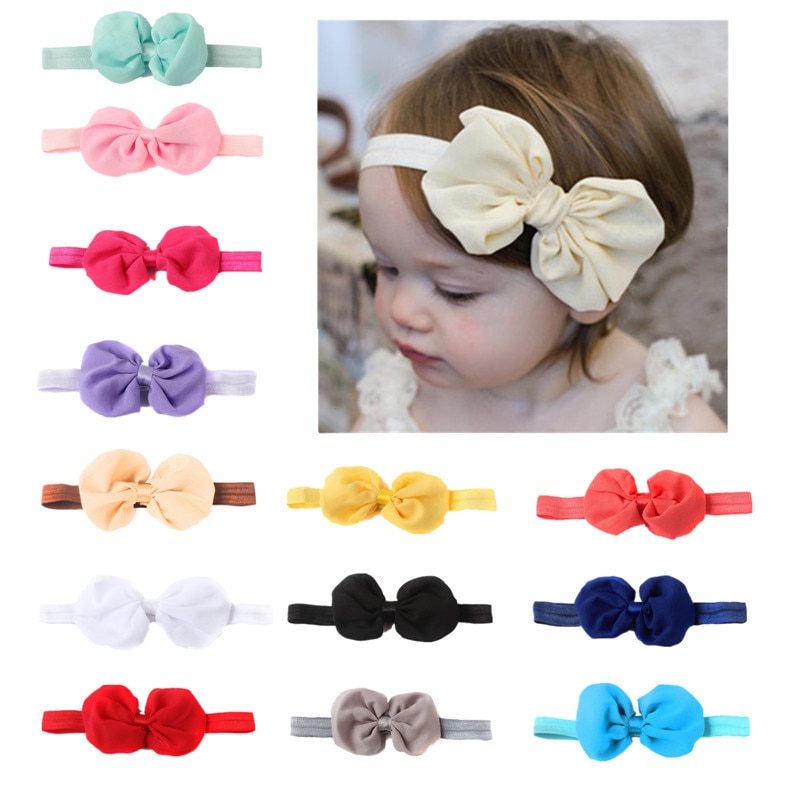 5pcs New Children's Hair Accessories Chiffon Bow Hairband Headdress Newborn Headband baby girl hair accessories