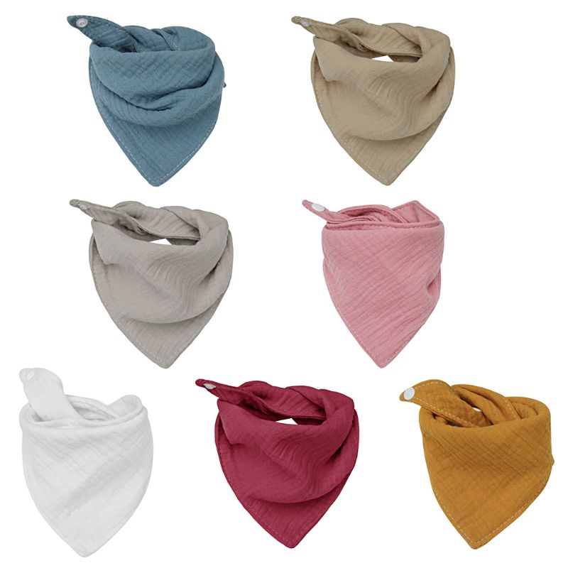 Baby Infant Cotton Bib Newborn Solid Color Triangle Scarf Feeding Saliva Towel P31B