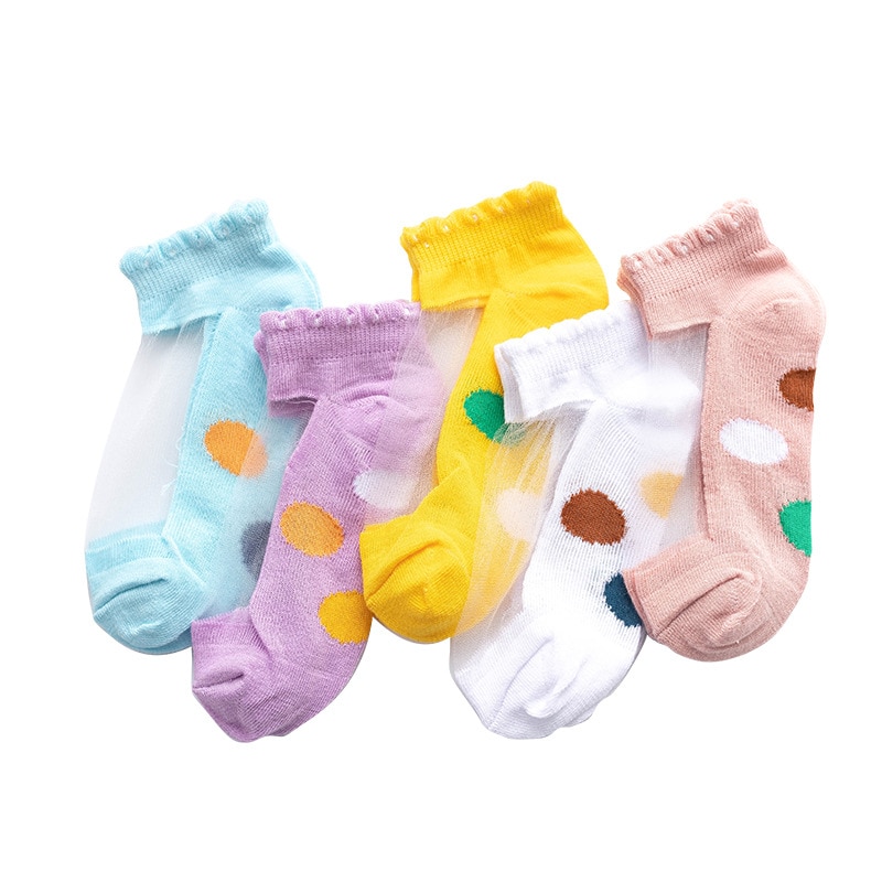 Summer Girls Socks Children's Socks Mesh Breathable Princess Boat Socks