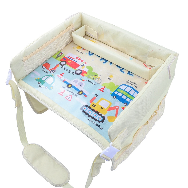 Kid Seat Tray Upgraded Multifunction Autos Waterproof Table Car Seat Tray Storage Kids Toys Infant Holder Cartoon Baby Fence