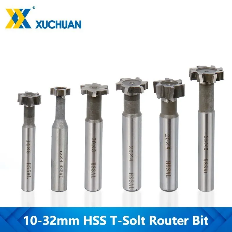 HSS T Slot Milling Cutter 8-32mm Welded Rough Insert HSS End Mill for Hardness Metal Keyway Endmills