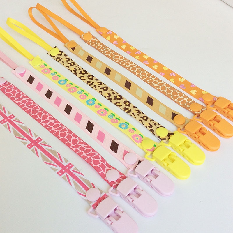 Baby Pacifier Clip Chain for soothers Ribbon Chupetas funny Soother dummy holder Leash Strap Nipple Holder Infant Feeding