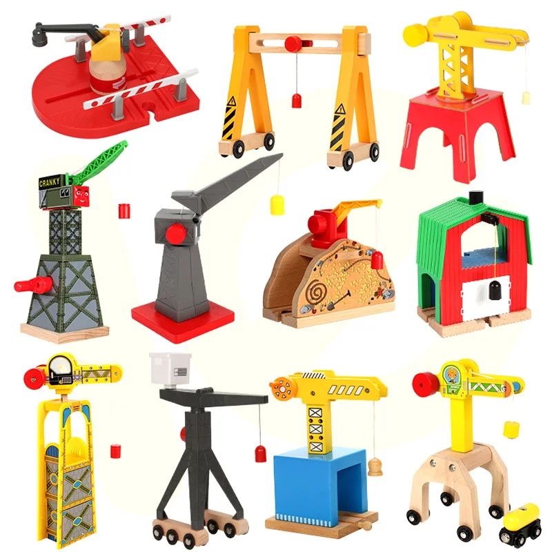 All Kinds of Crane Tender Wooden Magnetic Train Track Railway Accessories Compatible Biro All Brands