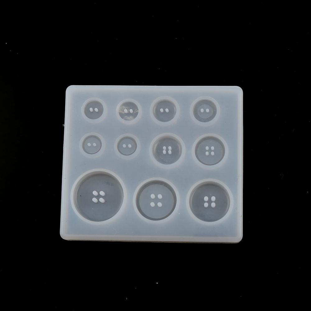 Doreen Box Silicone Resin Mold For Jewelry Making Rectangle White Button Handmade Women DIY Jewelry Tools 89mm x 79mm, 1Piece