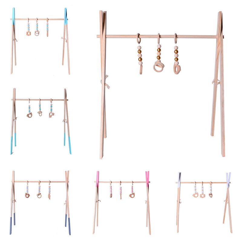 Nordic Style Wooden Baby Fitness Rack Children Room Decoration Toy