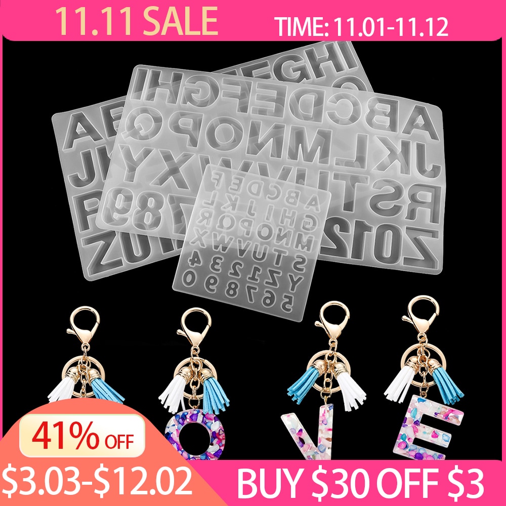 1Pcs English Alphabet Epoxy Resin Molds Mixed Style Silicone Casting Molds For DIY Jewelry Making Findings Supplies Accessories