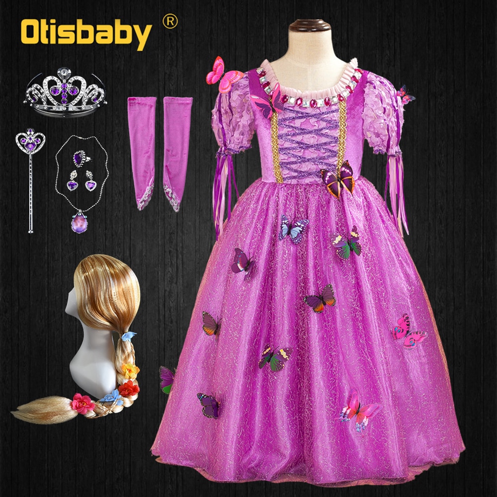 Christmas Floral Girl Princess Sofia Costume Halloween Child Snow Queen Rapunzel Party Kids Clothes Sleeping Beauty Girls Gown