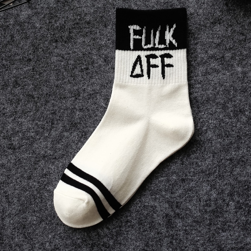 Autumn Winter Unisex Cool Funny Women Cotton Sexy Socks English Letter Street Fashion Men's Cotton Sox Women's Ins Soc