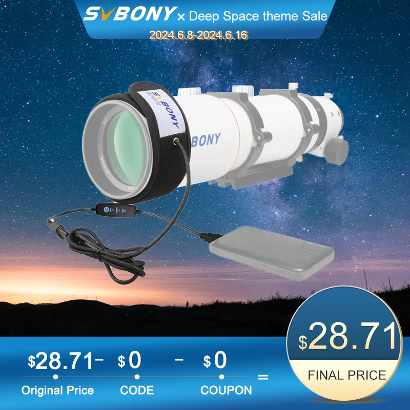 SVBONY SV172 Dew Heater Strip 560 mm Lens Heater Warmer for Telescope DSLR Camera Lens Outer