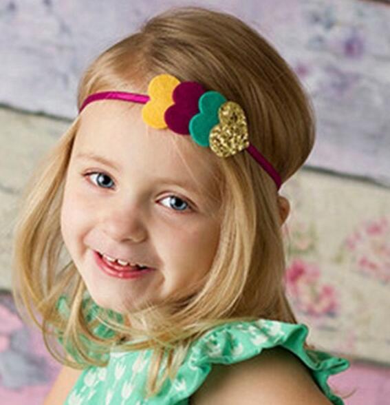 1PCS Cute Baby Girl Peach Heart Headband Love Girls Cartoon Hair Bands Headwear Newborn Infant Photo Shoot Kids Hair Accessories