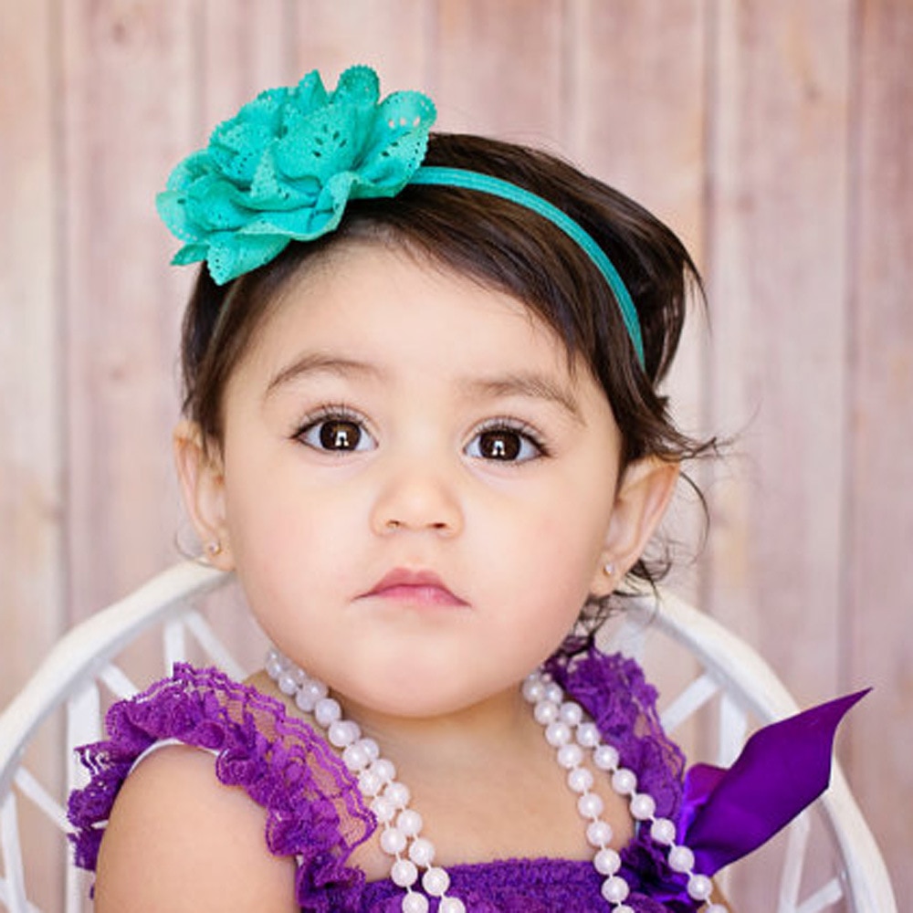 1PCS Baby Girls Mesh Flower Headband Elastic Fabric Flower Kids Hair Bands Headwear Newborn Infant Photo Props Hair Accessories