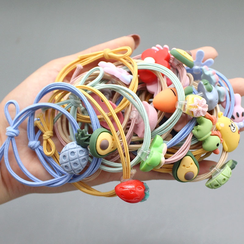 10 Pcs/set Cute Cartoon Girls Rubber Bands Princess Hair Ornament Headwear Elastic Hair Bands Headbands Hair Accessories