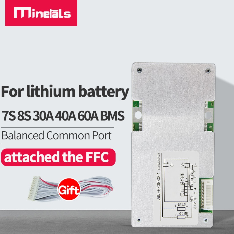 BMS PCM 7s Li ion 8s lifepo4 24v 30a 40a 60a Lithium iron phosphate Battery Protection Board Inverter W Balance Circuits BMS