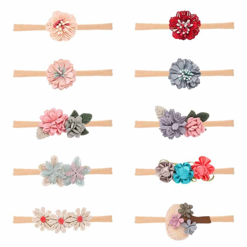 1 PCS Baby Girl Headband Hair Accessories Clothes Band Newborn Headwear Headwrap Hairband Lace Flower Pearl Toddlers Hairband