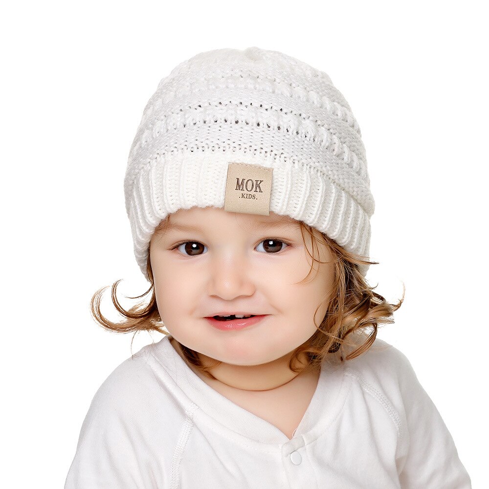 1PCS Baby Girls Knitted Turban Hat Cute Kids Children Autumn Winter Warmer Beanie Caps Headwear Gifts Hair Accessories