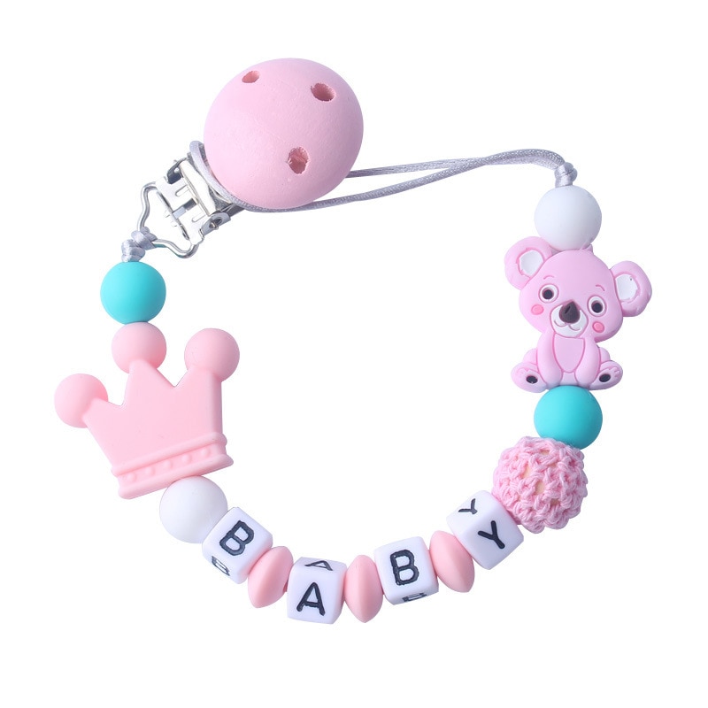 Baby Molar Pacifier Chain Handmade Silicone Safe Teething Chain Toddler Teether Anti-drop Rope Nipple Holder
