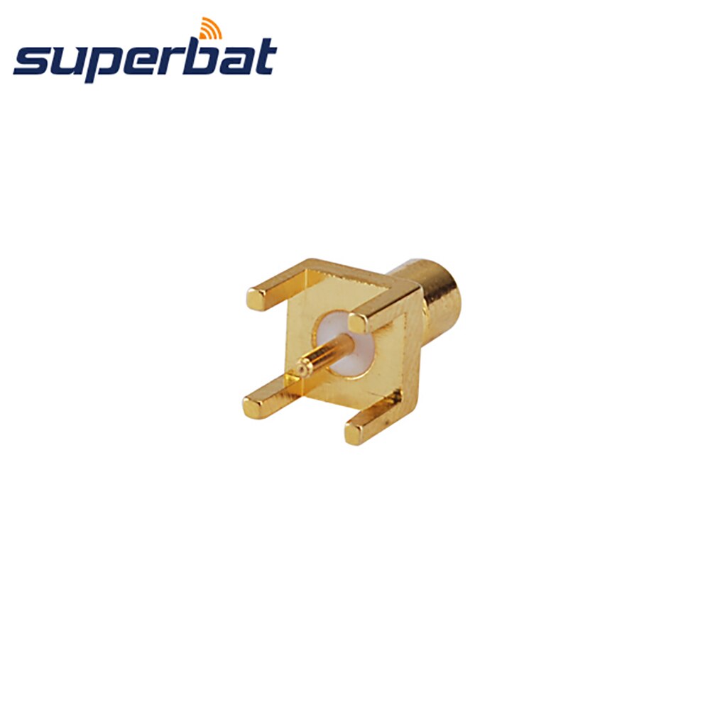 Superbat SMB Thru Hole Male PCB Mount Solder Post Terminal Straight RF Coaxial Connector Audio/Video