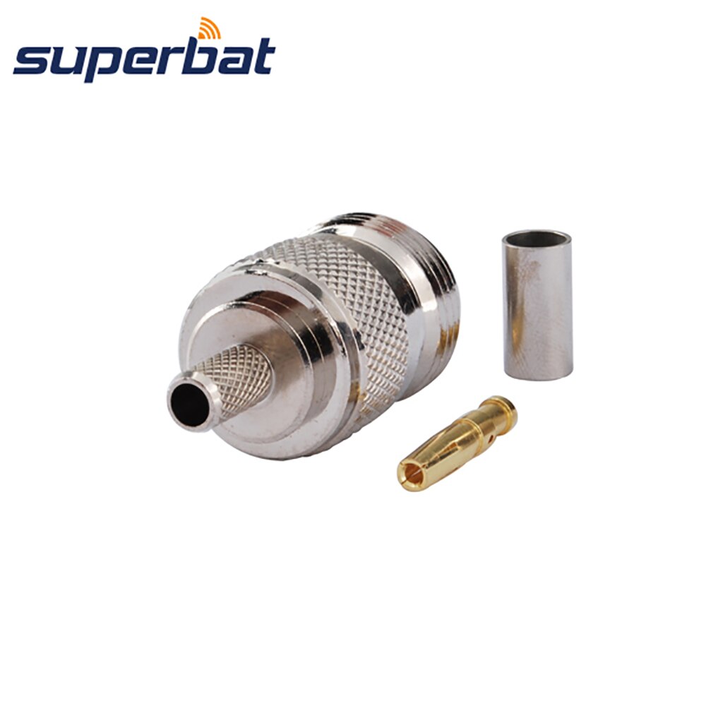 Superbat N-Type Female Straight RF Coaxial Connector Crimp for LMR195 RG58 RG142 RG400 Cable
