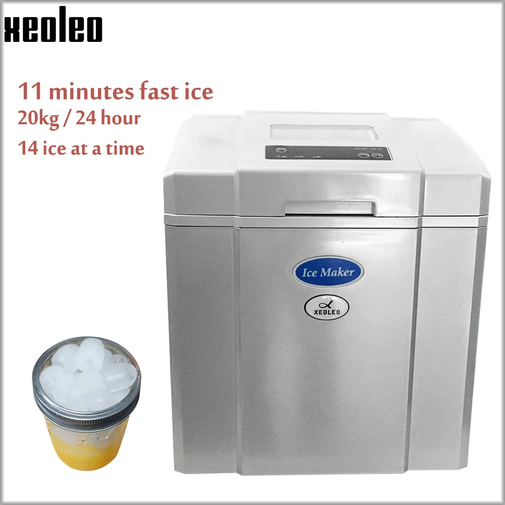 Xeoleo Commercial Mini Ice maker 20kg/24h Ice make machine 1.4kg storage Round Bullet Type Ice