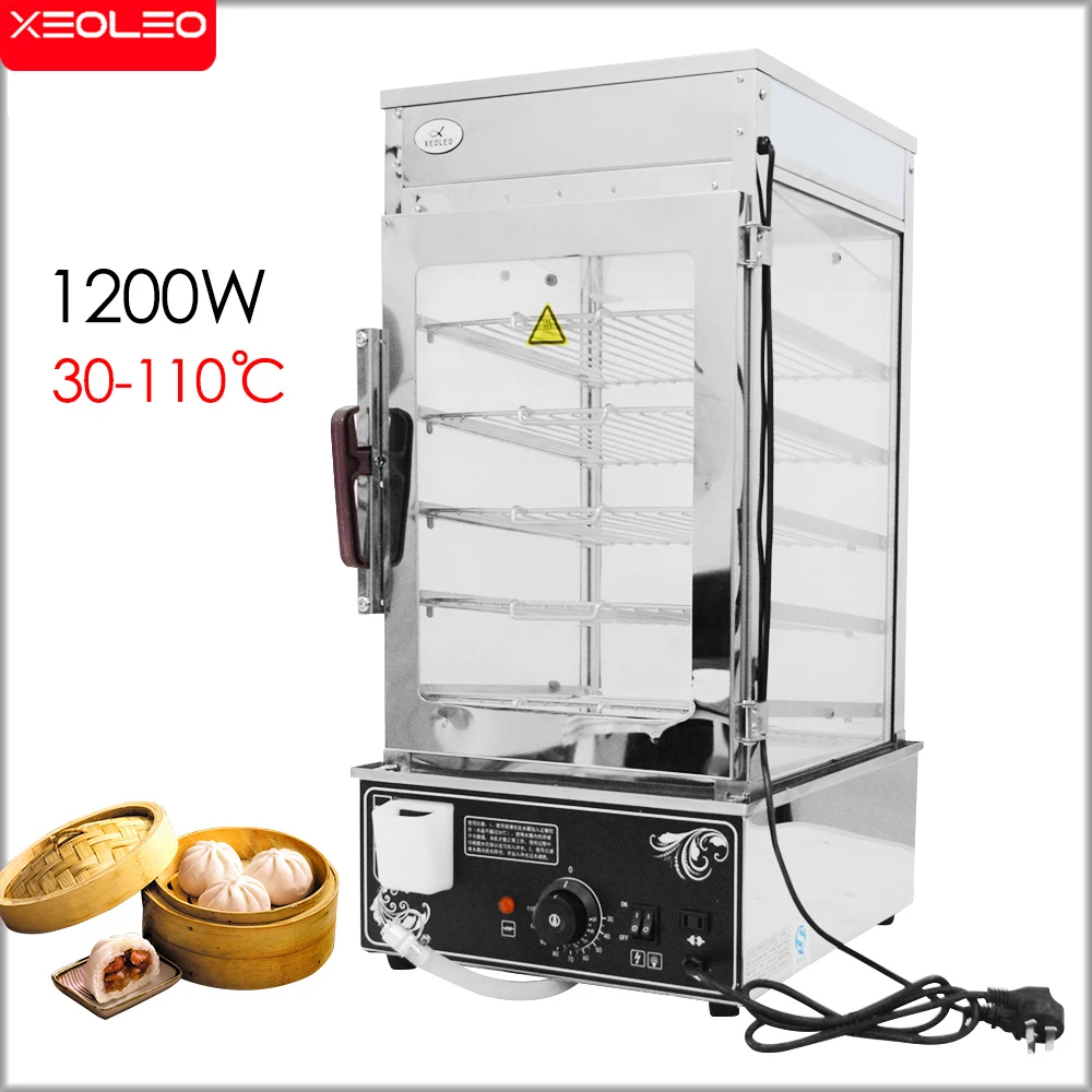 XEOLEO Electric Steamer Commercial Bun Stainless Steel Warmer Cabinet Food Steam Machine Heat Home
