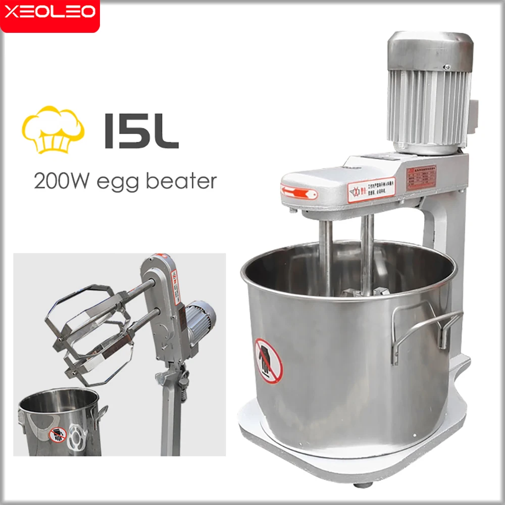 XEOLEO Planetary Blender Stan with Double Head Chef Machinae Commercial Stainless Steel Cream Egg