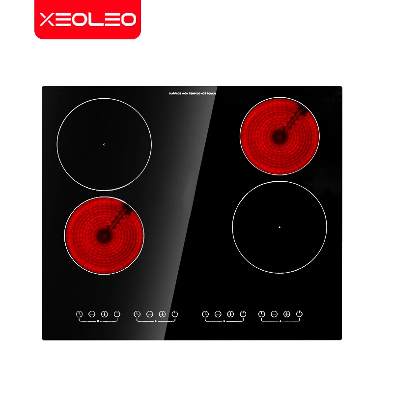 XEOLEO Commercial Four Stoves Built-in Ceramic Hobs Infrared Furnace Lightwave Oven Electric Heater