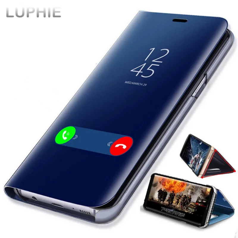 Smart View Mirror Flip Case For Samsung Galaxy S24 S23 FE S22 Ultra S21 S20 A14 A34 A54 A15 Note 20