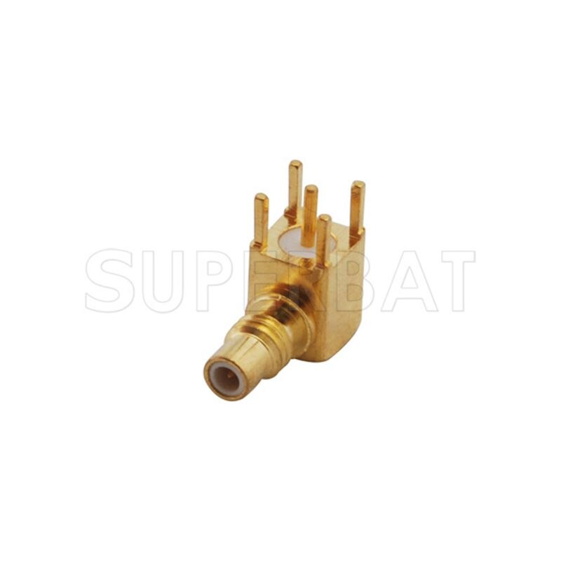 Superbat SMC Thru Hole Female Right Angle PCB Mount RF Coaxial Connector