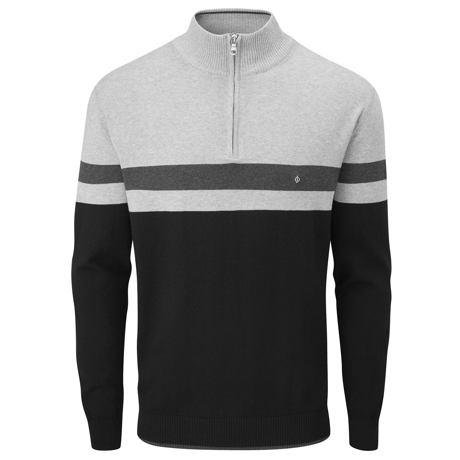 Oscar Jacobson Windsor Pin Zip Neck Sweater