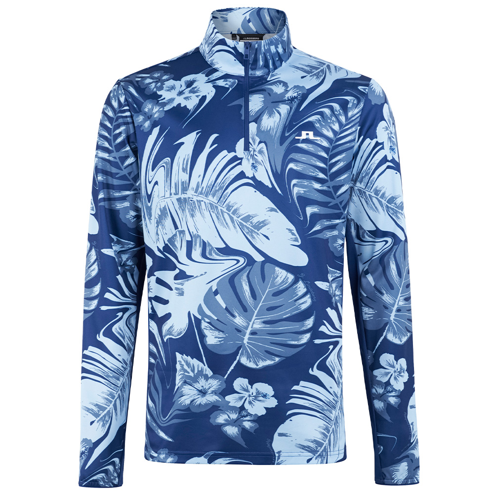 J Lindeberg Emanuel Print Zip Neck Sweater