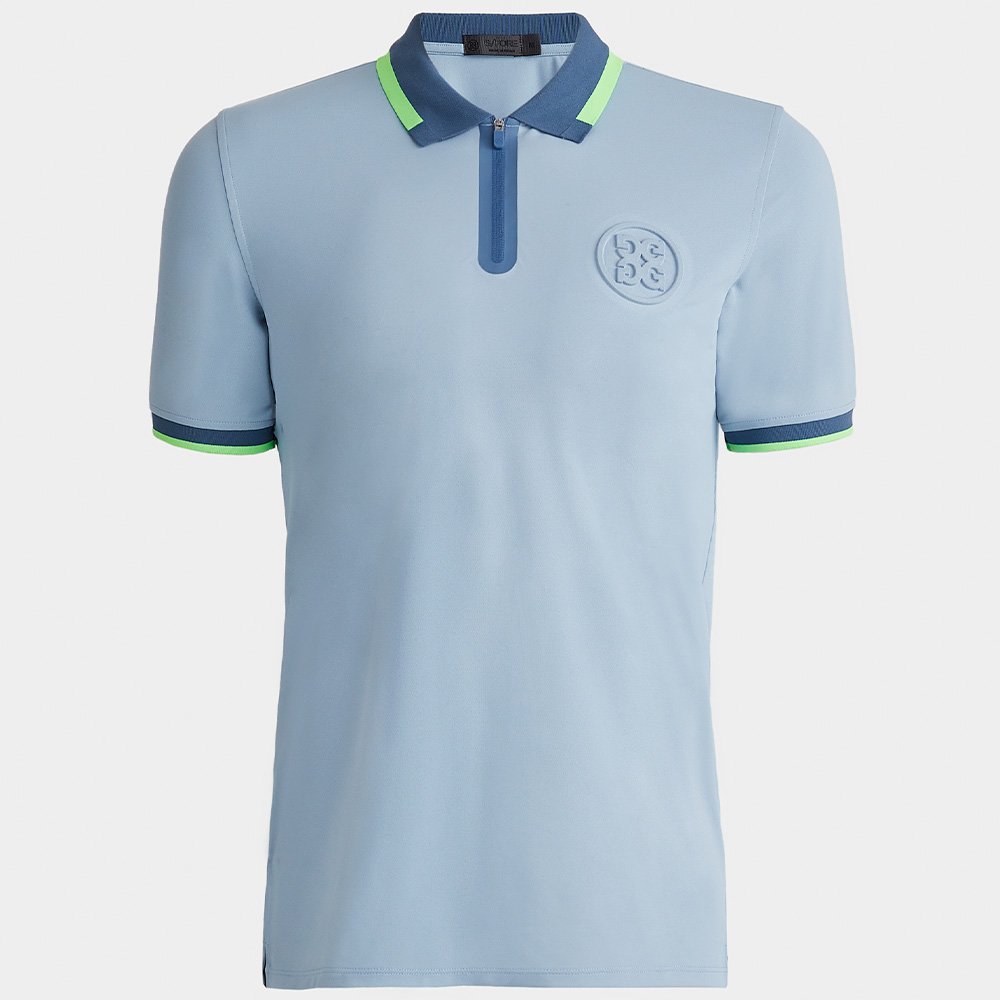G/FORE Embossed Logo Zip Neck Golf Polo Shirt