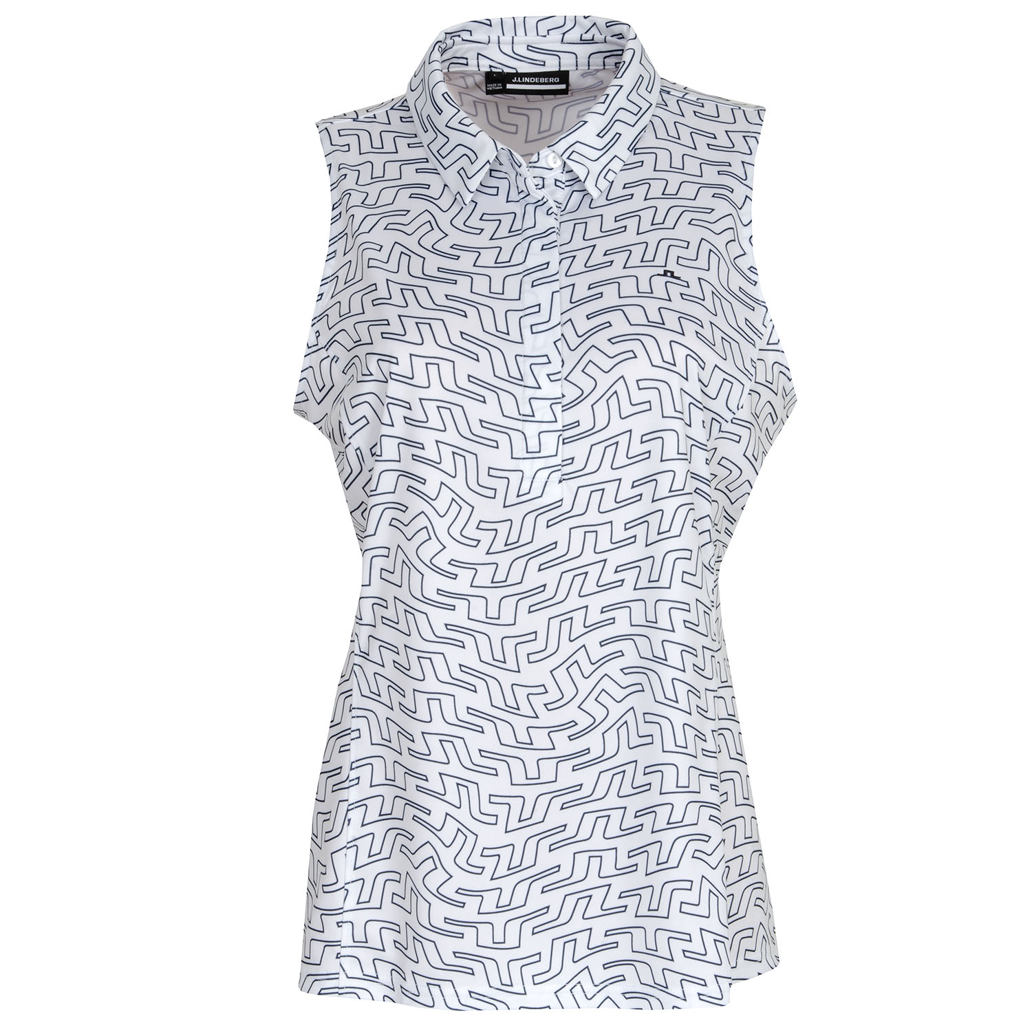 J Lindeberg Dena Print Sleeveless Ladies Polo Shirt