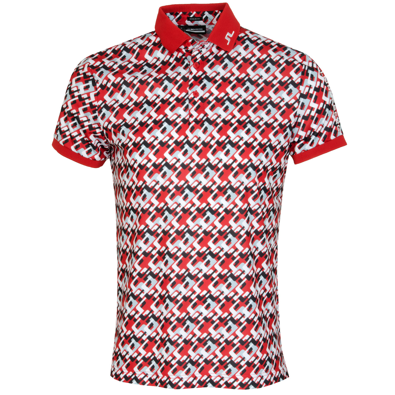 J Lindeberg Tour Tech Print Polo Shirt