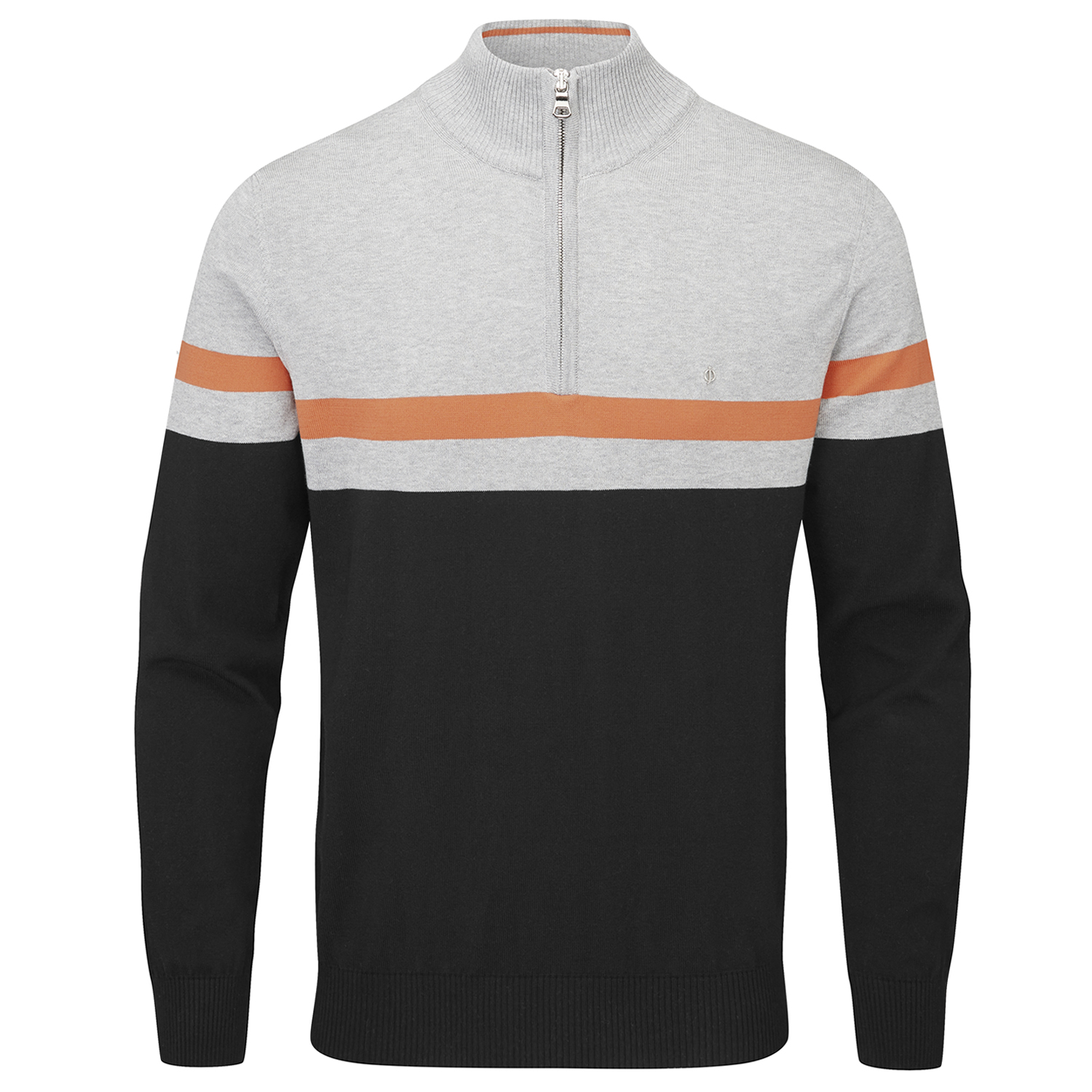 Oscar Jacobson Windsor Pin Zip Neck Sweater